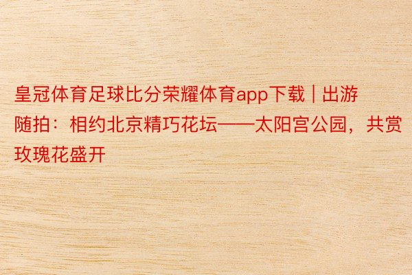 皇冠体育足球比分荣耀体育app下载 | 出游随拍：相约北京精巧花坛——太阳宫公园，共赏玫瑰花盛开