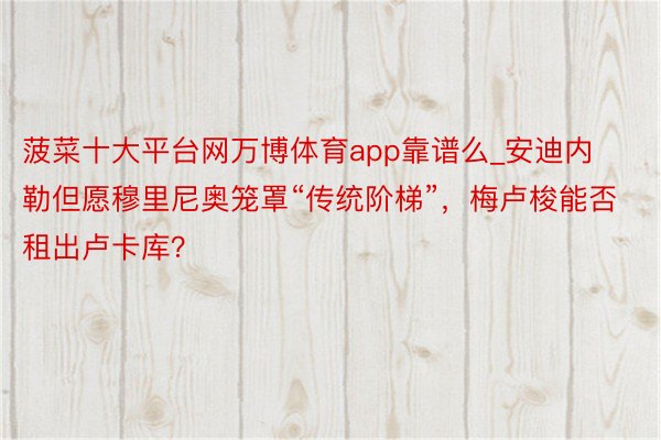 菠菜十大平台网万博体育app靠谱么_安迪内勒但愿穆里尼奥笼罩“传统阶梯”，梅卢梭能否租出卢卡库？